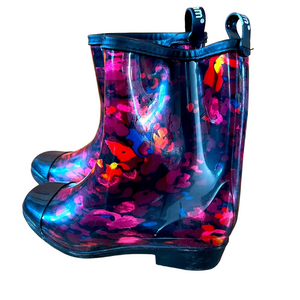 Sanmm Womens Floral Rain Boots